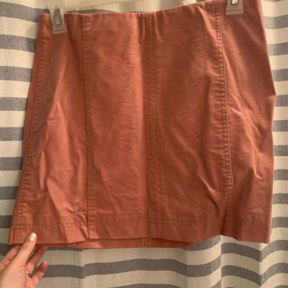 Free People leather mini skirt